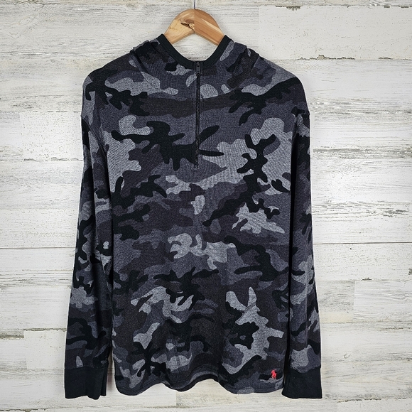 Polo Ralph Lauren Other - Polo Ralph Lauren Camo 1/4 Zip Hoodie Medium Mens Lightweight Long Sleeve Cotton